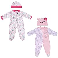 Reborn Baby Girl Doll Clothes fit 16-18 Inch Newborn Baby Doll Pink Polka Dot Costume Suit Clothing Accessories Set for Gift 3 pcs