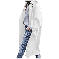 YZHM Women's Oversized Wool Coats Plus Size Winter Jackets Elegant Overcoats Casual Work Outwear Ladies Pea Coats