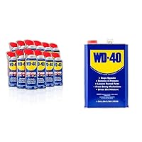 WD-40 Original Formula, Multi-Use Product with Smart Straw Sprays 2 Ways,12 OZ [12-Pack] & Multi-Use Product, One Gallon