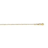 Finejewelers 14 Kt Two Tone Gold 16 Inch 1.5mm Bright Cut Sparkle Chain Necklace with Lobster Clasp