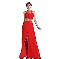 Beaded Bridesmaid Evening Party Prom Chiffon Gown Dress15