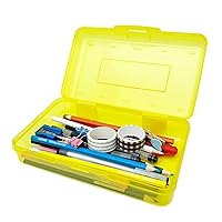 Plastic Translucent Pencil Box,Pencil Cases with Snap-Tight Lid for Pens, Pencils, School Supplies,Office Supplies, 1 Pack