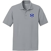 EMS Star of Life Logo Chest Print Textured Polo Shirt