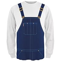Old Glory Halloween Overalls White Costume All Over Mens Long Sleeve T Shirt Multi SM