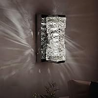 Modern Crystal Wall Sconce, Black Dimmable LED Wall Light Fixtures with 3 Color Temperature, Luxury Black Bathroom Wall Sconce for Bedroom Living Room Mirror Stairway Hallway