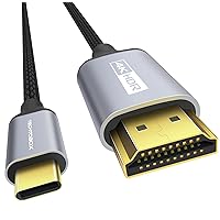 TECHTOBOX USB-C to HDMI Cable 4K@60Hz 3Ft [Braided, High Speed] USB Type C to HDMI Cord for Home Office Thunderbolt 3/4 Compatible with MacBook Pro/Air,iMac,New iPad,XPS,Galaxy S21/S20,Surface Book