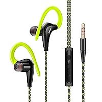 S760 Wired in-Ear Proof Earphones Ear Hook Earbuds Stereo er Bass Headphones Sport HEA t with Mic Green