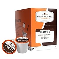 Fresh Roasted Coffee, Kenya AA, Med-Dark Roast, Kosher, K-Cup Compatible, 24 Pods