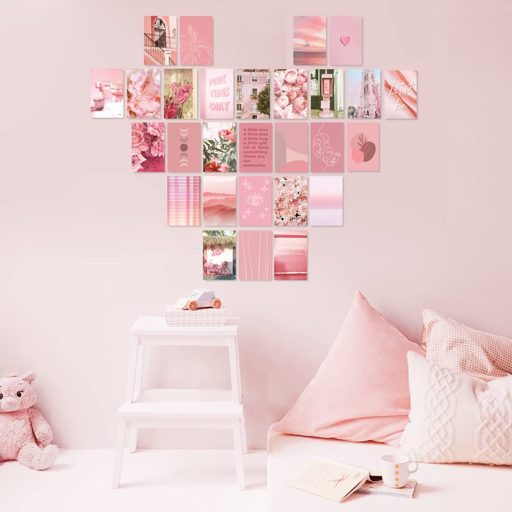 Mua 50 Pieces Pink Wall College Kit Cute Room Decor Aesthetic ...