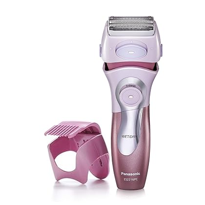 Panasonic Electric Shaver for Women, Cordless 4 Blade Razor, Bikini Trimmer Attachment, Pop-up Trimmer, Wet Dry Operation, Close Curves – ES2216PC