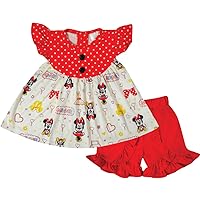 Boutique Clothing Little Girls Mouse Cartoon Characters Summer Top Capris Outfit Clothing -pc Set