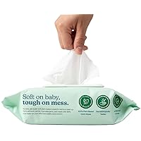 Sensitive Baby Wipes, Plastic-Free, Made With 99% Water, Premium Organic Plant-Based Baby Wipe, Unscented & Hypoallergenic for Baby's Skin, Baby Botanic - (80 Count)