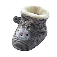 Boys 2t Dress Shoes Children Floor Boots Toddler Shoes Cotton Shoes Plus Velvet Thick Warm Soft Soles Cute Shoes Woolly Baby Shoes