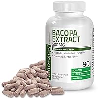Bacopa Monnieri Extract 500 mg - Promotes Mental Clarity and Brain Function - Non GMO, 90 Vegetarian Capsules