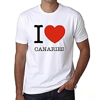 Men's Graphic T-Shirt I Love Canaries Eco-Friendly Limited Edition Short Sleeve Tee-Shirt Vintage Birthday Gift