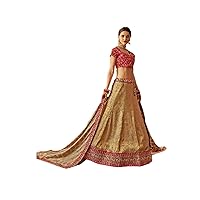 Beige Pink Thread Zari Embroidered Bollywood Designer Women wear Wedding Ghaghara Skirt Cord Embroidered Lehenga Choli 1720