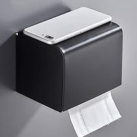 Punch-free Black Stainless Steel Waterproof Anti-drug Tissue Box Size 12.5cm12.5cm15cm Paper Towel Holder Toilet Paper Holder Rack paper towel holder