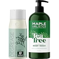 Cleansing Shampoo and Body Wash Set - Clarifying Degrease Shampoo for Oily Hair and Dry Scalp and Moisturizing Tea Tree Body Wash for Dry Skin - Sulfate Free Shampoo and Body Soap with Essential Oils