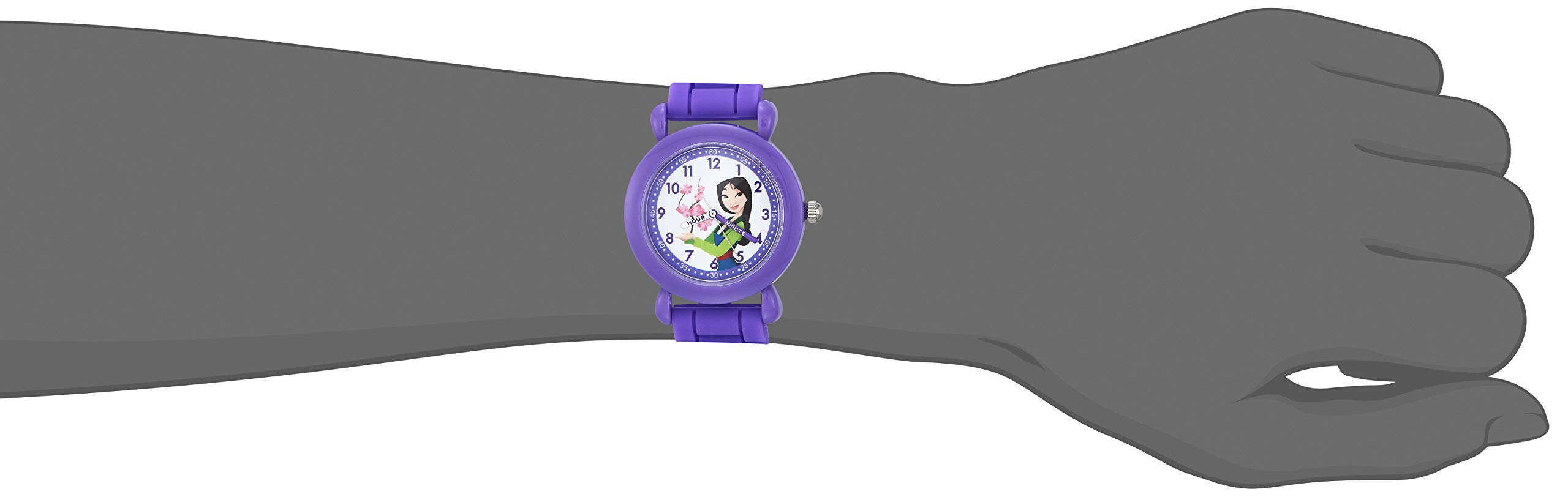 Disney Princess Kids' Plastic Time Teacher Analog Quartz Silicone Strap Watch