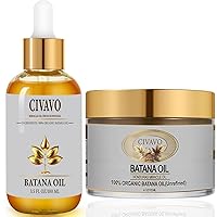 Batana Oil for Hair Growth - 100% Pure Natural Pressed Nourishing Organic Batana Oil Hair Mask for Anti Hair Loss, Repairs Damaged Hair & Skin