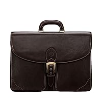 Maxwell Scott - Mens Luxury Leather Large Briefcase - 2 Sections for Files/Laptop - Handmade in Italy - The Tomacelli2