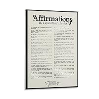 Posters & Prints Affirmations Lyrics in Taylor Music Art Swifts Classroom Posters Inspirational Post Poster Decorative Painting Canvas Wall Art Living Room Posters Bedroom Painting 12x18inch(30x45cm)