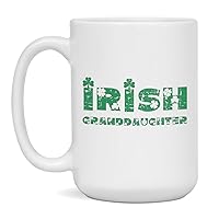 Jaynom St Patrick's Day Irish Granddaughter Ceramic Coffee Mug, 15-Ounce White