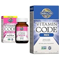 Women's and Men's Whole Food Multivitamins, Vitamin Code Raw One 30 Count and Vitamin Code 120 Count