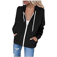 TUNUSKAT Womens Fashion Hoodies Zip Up Jacket 2023 Fall Lightweight Full Zip Hoodie Casual Thin Basic Sweatshirt with Pocket