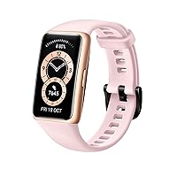HUAWEI Band 6 Fitness Tracker Smartwatch for Men Women, 1.47’’ AMOLED Color Screen, All Day Spo2 and Heart Rate Monitoring,2 Week Battery Life,5ATM Waterproof, Global Version,Pink