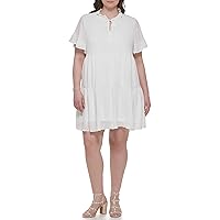 DKNY Women's Plus Soft Everyday Fit and Flare Dress