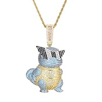 Iced Out Necklace, Hip Hop Turtle Pendant Bling Diamond Chain 18/20/24 Inch Length for Men/Women Fans Collection