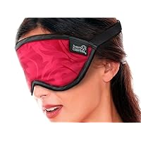 Dream Essentials Ultra Silk Slim Sleep Mask, Red Jacquard- All Natural Hypoallergenic Mulberry Silk, Fully Adjustable Strap, Thin Profile mask Great for Side, Stomach or Back Sleepers