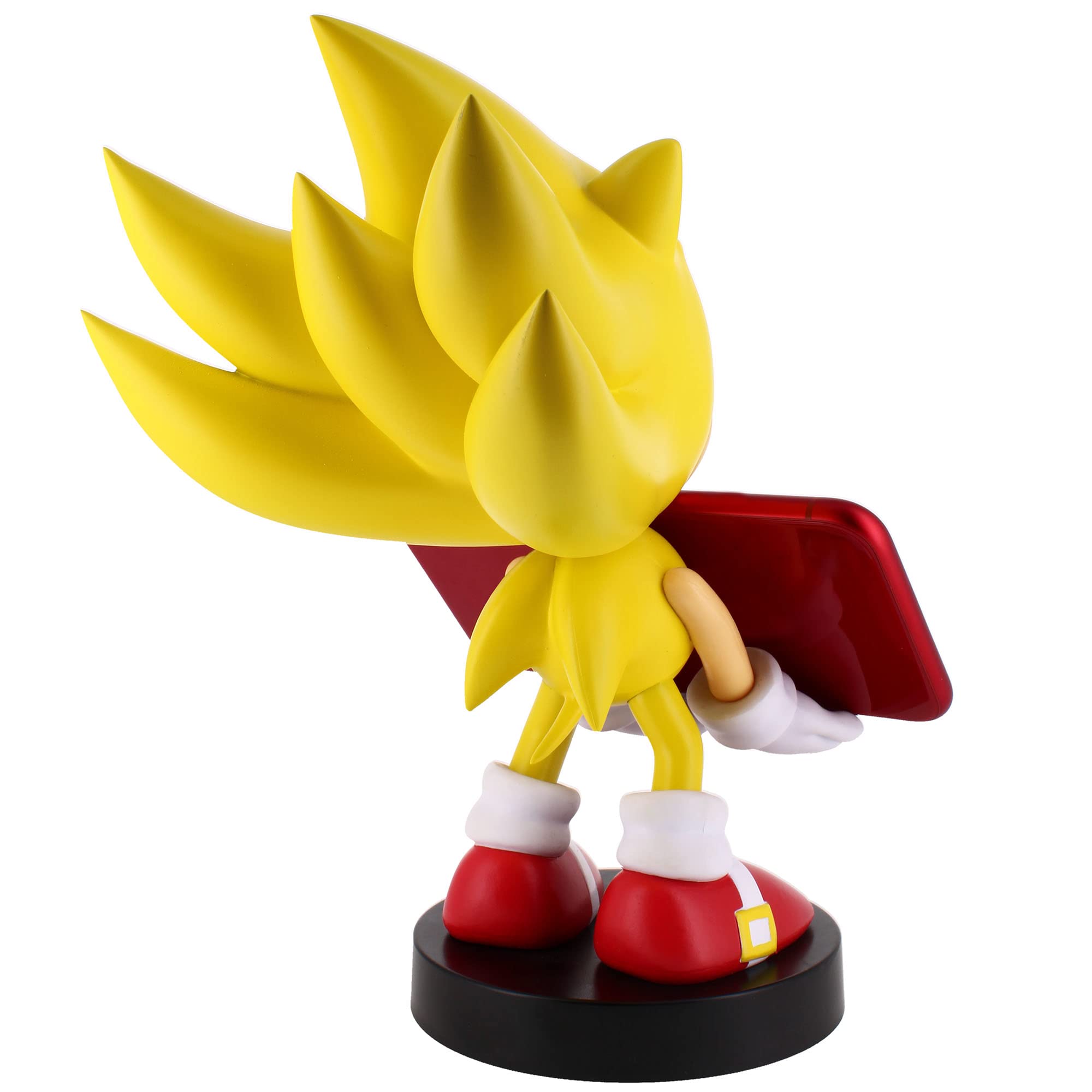 Exquisite Gaming Cable Guy: Phone/Controller Holder - SEGA Super Sonic, Includes a 4 Foot Charging Cable, Heavy Duty PVC Statue and Sturdy Base to Hold Your Stuff without Tipping Over