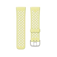 Fitbit Sport Band, 24mm Attach,Glow Up/Frost White,Large *Compatible with Sense 2, Sense, Versa 4 & Versa 3