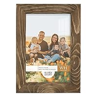 Renditions Gallery 4x6 inch Picture Frame Walnut Wood Grain Frame, High-end Modern Style, Made of Solid Wood and High Definition Glass for Wall and Tabletop Photo Display
