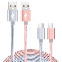 Cell Phone USB C Charger Cord, Type C Charging Cable 2Pack 3FT Nylon Braided USB C Cable for iPhone 15,Samsung Galaxy S24 S23 S22 S21 A55 A54 A14 Note20 Z Fold5,Pixel 8 Pro 7a 7 Pro7 6 Pro 6a,LG,Moto