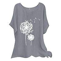 Western Shirts for Women Dressy Summer Womens Short Sleeve Crew Neck Flower Letter Printed T Shirt Top Casual