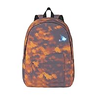 Gold Texture Printed Pattern Backpack Lightweight Casual Backpack Multipurpose Canvas Backpack With Laptop Compartmen