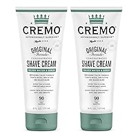 Cremo Barber Grade Silver Water & Birch Shave Cream, Astonishingly Superior Ultra-Slick Shaving Cream Fights Nicks, Cuts And Razor Burn, 6 Fl Oz (Pack of 2)