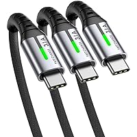 INIU USB C Cable, [3 Pack 1.6/6.6/6.6ft ] 3.1A QC3.0 Type C Charger Fast Charging, Durable Nylon USBC Charger Cables for Samsung Galaxy S22 S21 S20 S10 Plus Note 10 Google Pixel OnePlus iPhone 15 etc
