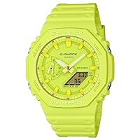 Casio GA-2100-9A9ER Men's Watch, Yellow, GA-2100-9A9ER