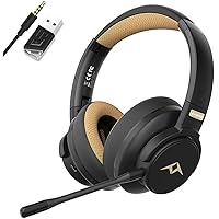 LETTON 2.4GHz Wireless Gaming Headsets with Detachable 3.5mm Jack Wired Over Ear Headphones for PC, PS5, PS4, Switch, Xbox One Series