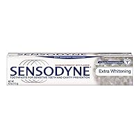 Sensodyne Extra Whitening Sensitivity Toothpaste for Sensitive Teeth Whitening, 4 Ounce Tubes (Pack of 4)