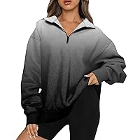 XHRBSI Womens Zip Hoodie Women's Casual Fashion Long Sleeve Flower Print Oversize Zip Sweatshirt Top