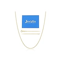 Jewlpire 1MM Italian Ultra Luxury Solid 24K Gold Over 925 Sterling Silver Chain Necklace for Women Girls, Hypoallergenic Cable Chain Sturdy & Shiny & Thin Women's Chain Necklaces 16/18/20/22/24 Inch