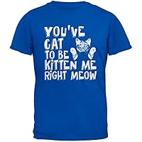 You've Cat to Be Kitten Me Right Meow Blue Youth T-Shirt