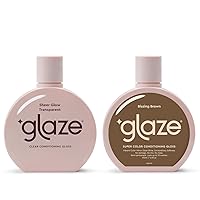 Glaze Sheer Glow Transparent Clear Conditioning & Super Color Conditioning Gloss, Blazing Brown 6.4flo.oz (2-3 Hair Treatments) Award Winning Hair Gloss Treatment & Semi Permanent Hair Dye.