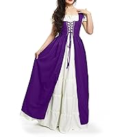 Women's Gothic Vintage Dresses, Loose Strappy Dresses, Halloween Hooded Prom Cosplay Party Hem Dresses,S-2XL
