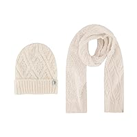 U.S. Polo Assn. womens Beanie Hat and Scarf Set, Diamond Sequin Cable Knit Winter Cap and Scarf